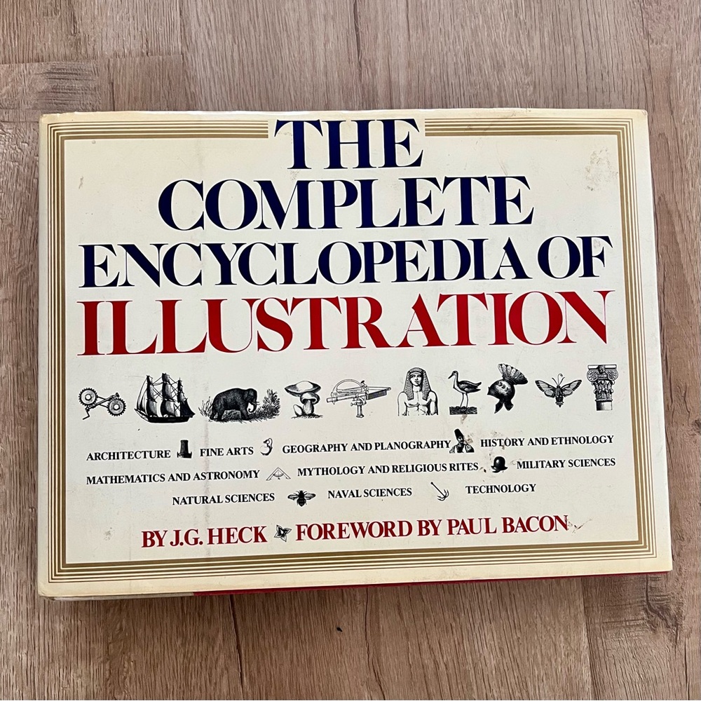 Large 1979 Vintage HC Book The Complete Encyclopedia of Illustration J. G. Heck‎